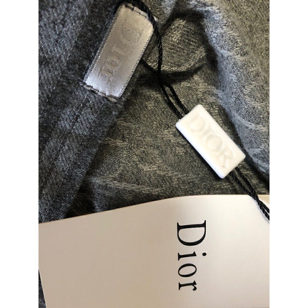 Christian Dior Shawl Wrap 180×35cm 100% Cashmere Gray 85CD02001624 New - Picture 2 of 4